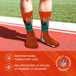 Miami Dolphins NFL Youth Zoom Location Crew Socks - Orange
