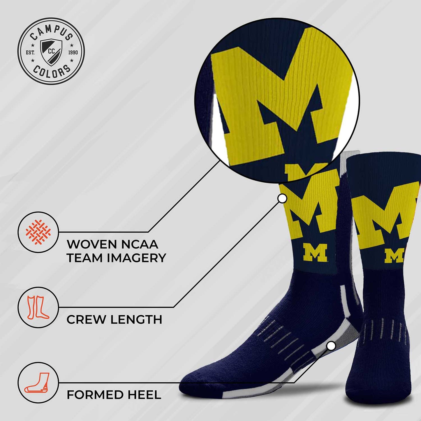 Michigan Wolverines NCAA Youth University Socks - Blue