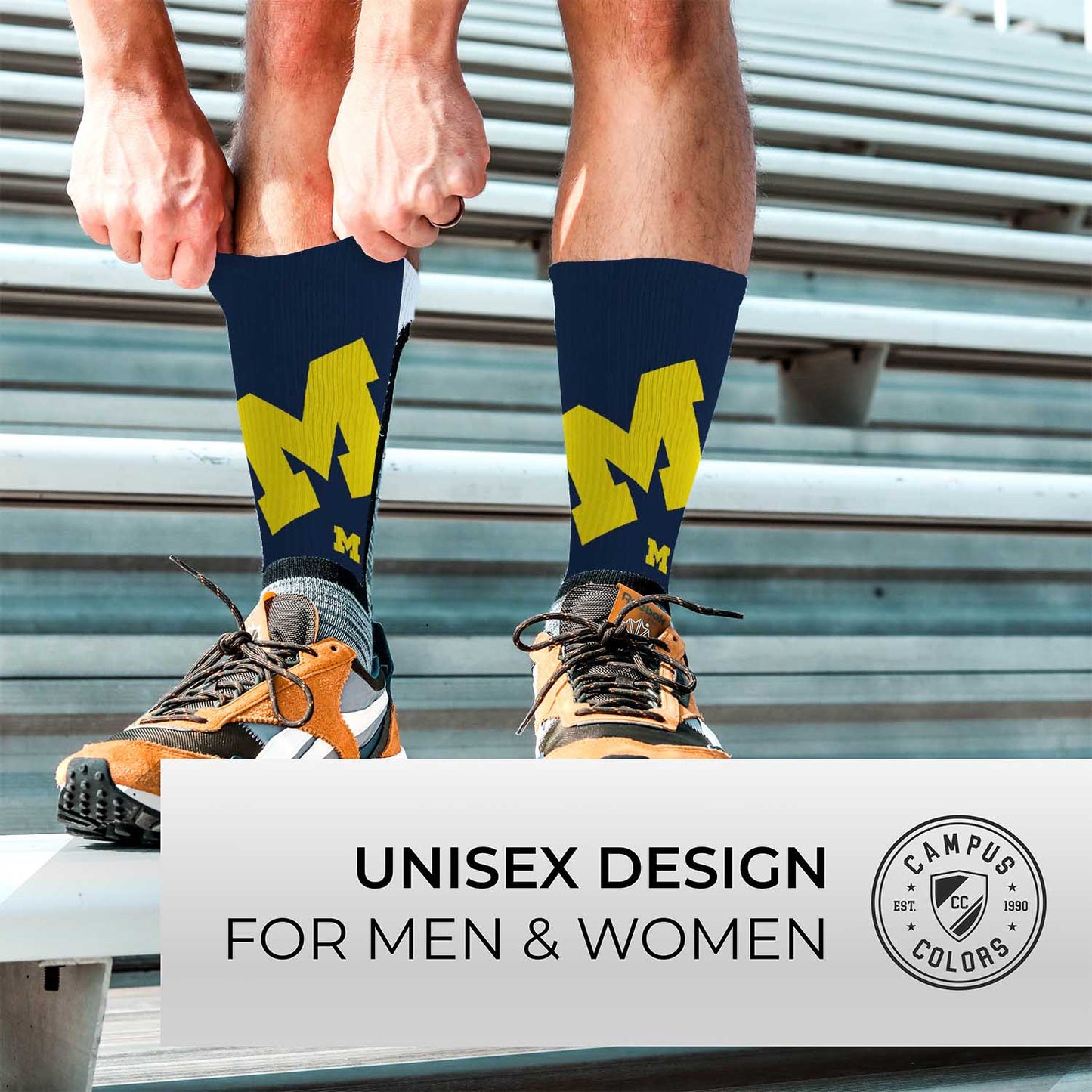 Michigan Wolverines NCAA Youth University Socks - Navy