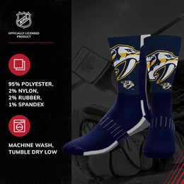 Nashville Predators Adult NHL Zoom Curve Team Crew Socks - Navy