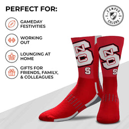 NC State Wolfpack NCAA Adult State and University Crew Socks - Cardinal