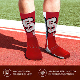 NC State Wolfpack NCAA Adult State and University Crew Socks - Cardinal