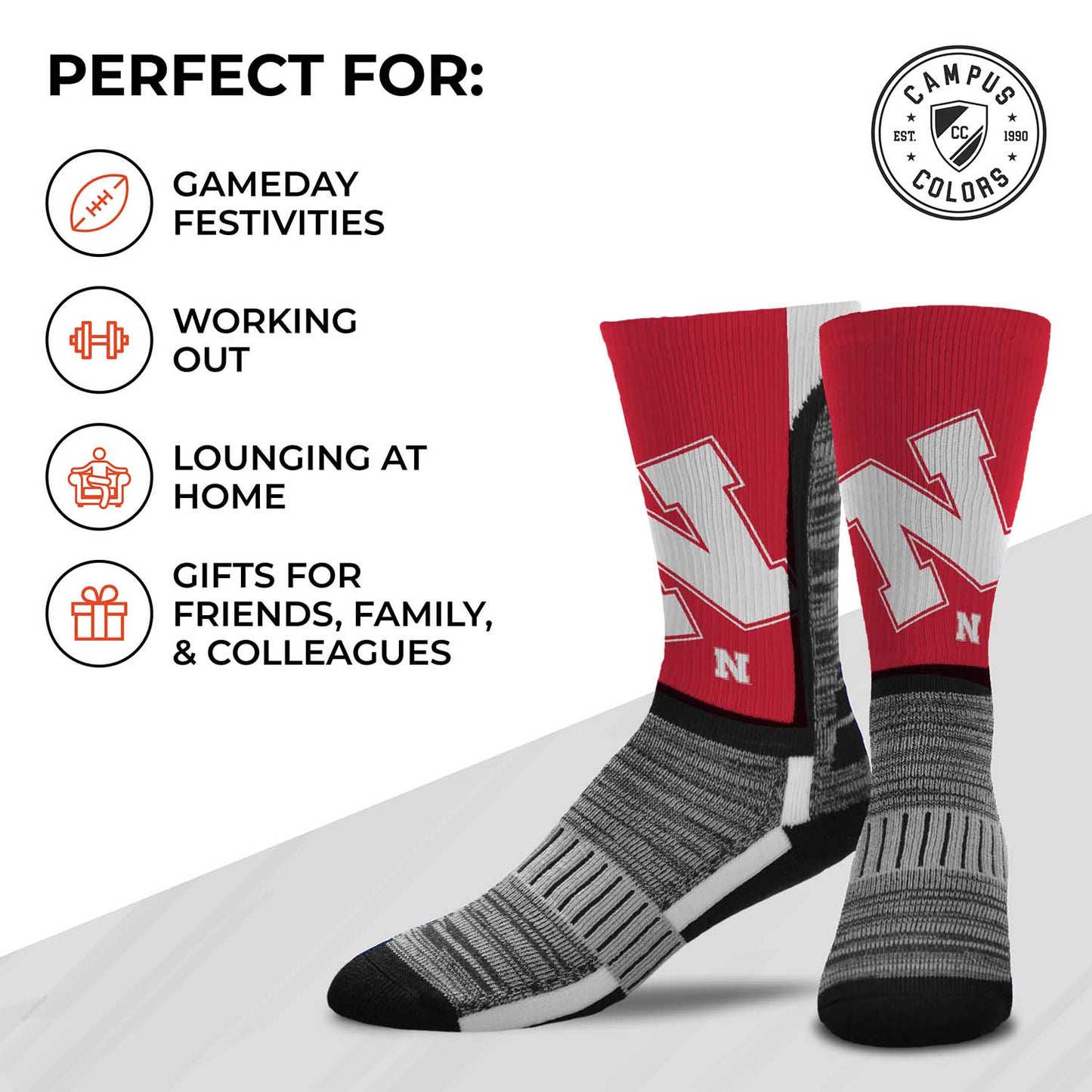 Nebraska Cornhuskers NCAA Youth University Socks - Red