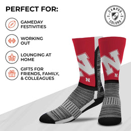 Nebraska Cornhuskers NCAA Adult State and University Crew Socks - Red