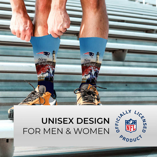 New England Patriots NFL Youth Zoom Location Crew Socks - Navy