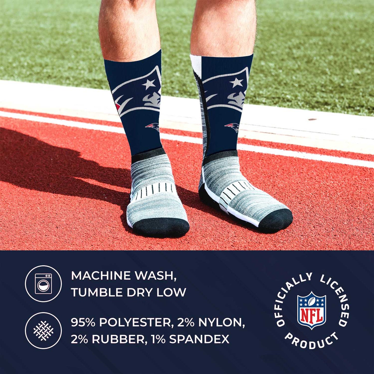 New England Patriots NFL V Curve  Socks - Navy