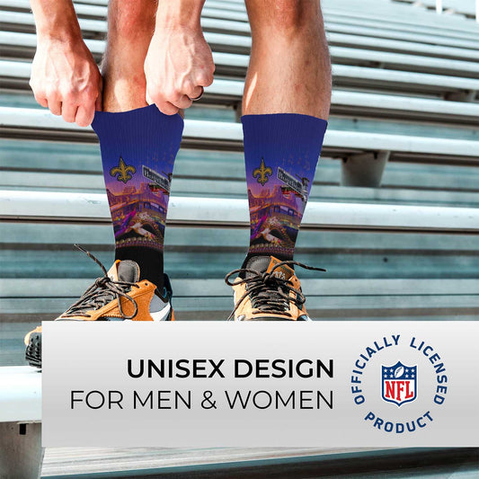 New Orleans Saints NFL Youth Zoom Location Crew Socks - Black