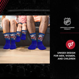 New York Islanders Adult NHL Zoom Curve Team Crew Socks - Royal