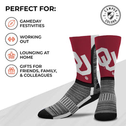 Oklahoma Sooners NCAA Adult State and University Crew Socks - Crimson