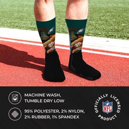 Philadelphia Eagles NFL Adult Zoom Location Crew Socks - Black