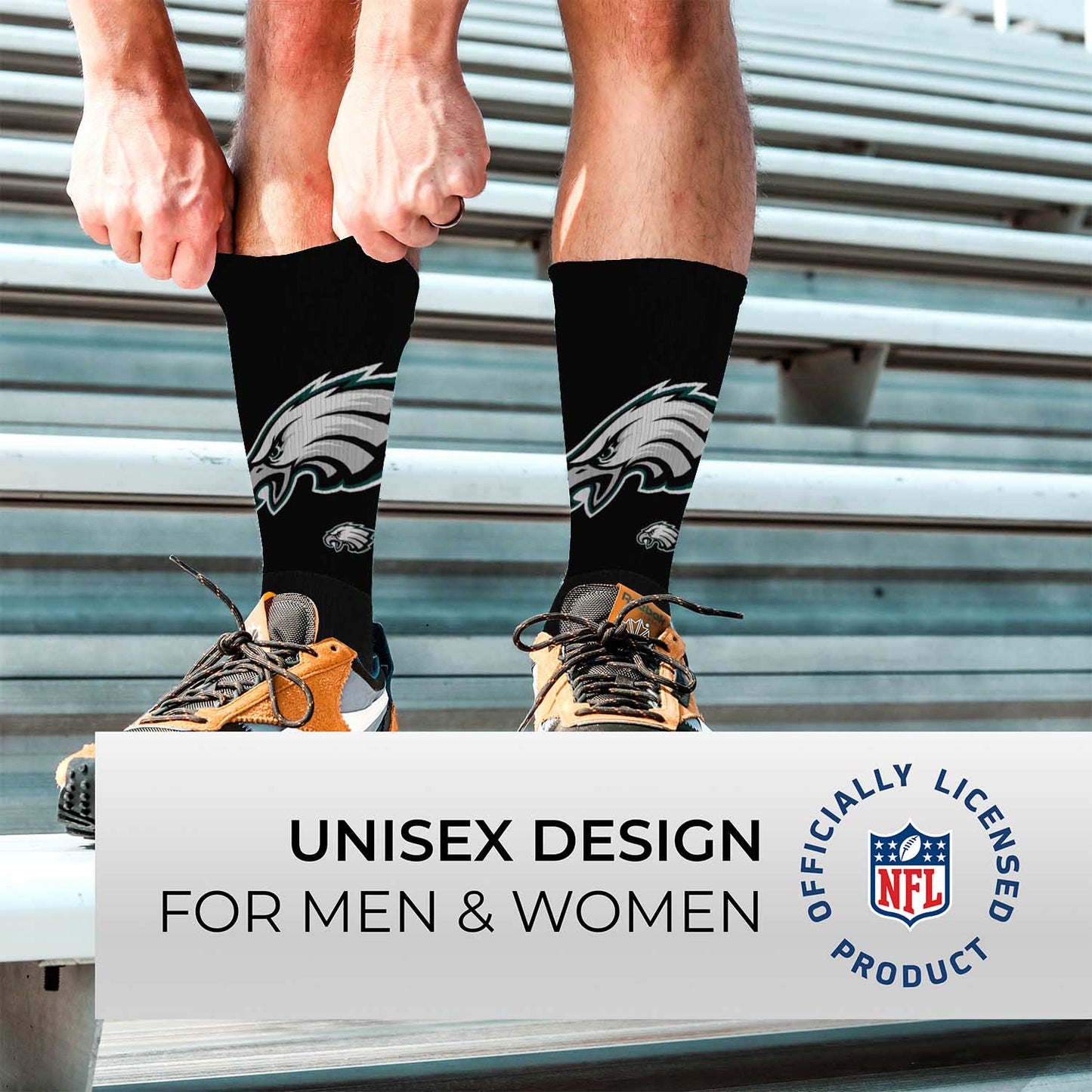 Philadelphia Eagles NFL V Curve  Socks - Charcoal