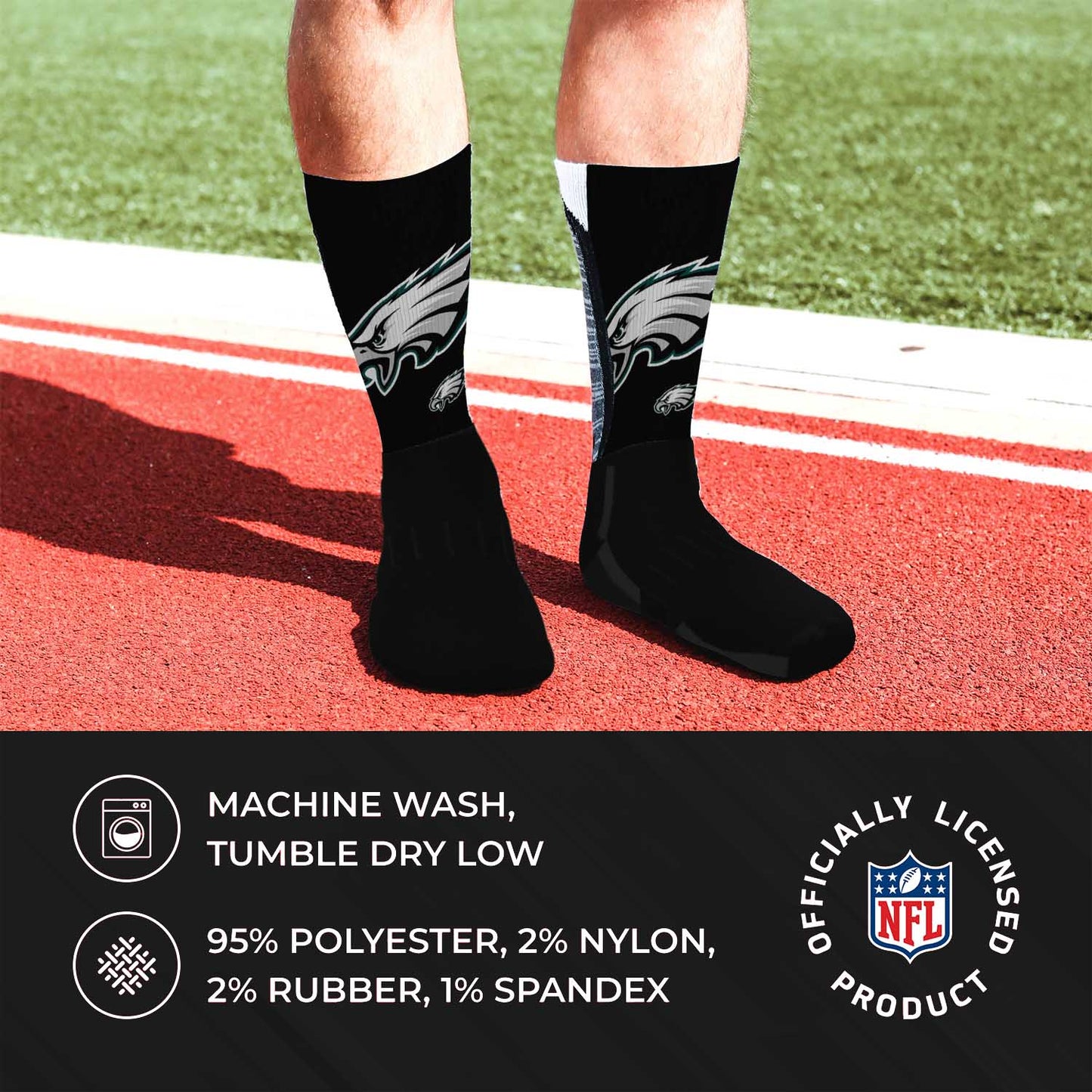 Philadelphia Eagles NFL V Curve  Socks - Charcoal