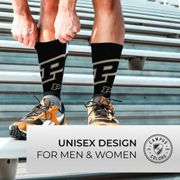 Purdue Boilermakers NCAA Adult State and University Crew Socks - Charcoal