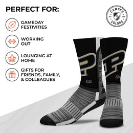 Purdue Boilermakers NCAA Adult State and University Crew Socks - Black