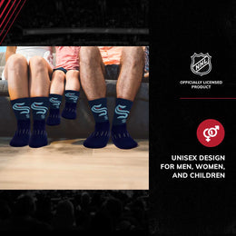 Seattle Kraken Adult NHL Zoom Curve Team Crew Socks - Navy
