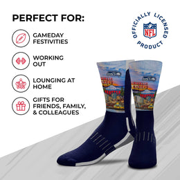 Seattle Seahawks NFL Adult Zoom Location Crew Socks - Navy