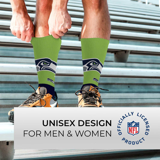 Seattle Seahawks NFL Adult Curve Socks - Navy