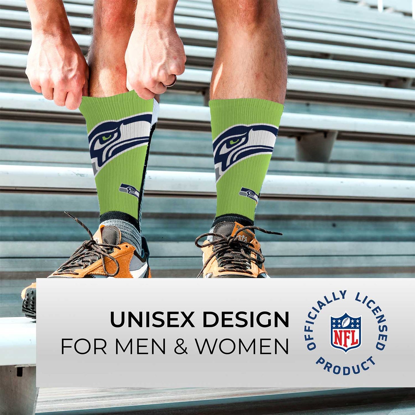Seattle Seahawks NFL Adult Curve Socks - Green