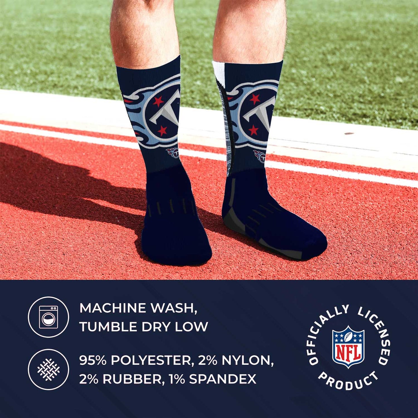 Tennessee Titans NFL Adult Curve Socks - Indigo/Navy