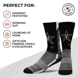 Vanderbilt Commodores NCAA Adult State and University Crew Socks - Black
