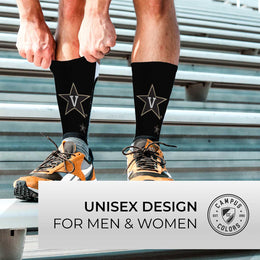 Vanderbilt Commodores NCAA Adult State and University Crew Socks - Black