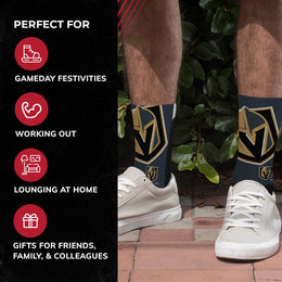 Las Vegas Golden Knights Adult NHL Zoom Curve Team Crew Socks - Black