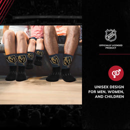 Las Vegas Golden Knights Adult NHL Zoom Curve Team Crew Socks - Black