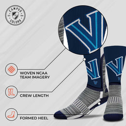 Villanova Wildcats NCAA Adult State and University Crew Socks - Navy