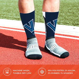 Villanova Wildcats NCAA Adult State and University Crew Socks - Navy