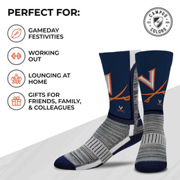 Virginia Cavaliers NCAA Adult State and University Crew Socks - Navy