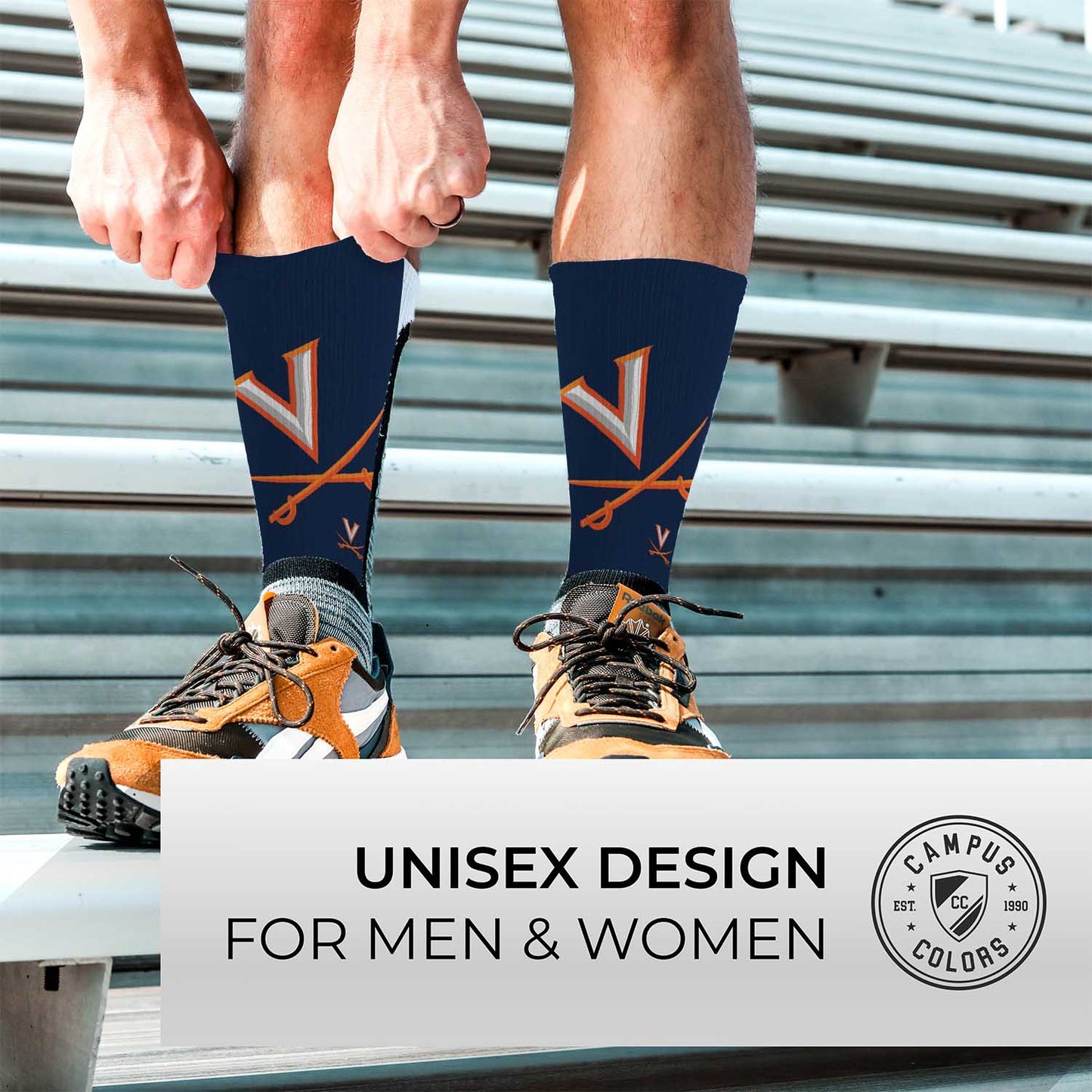 Virginia Cavaliers NCAA Adult State and University Crew Socks - Navy