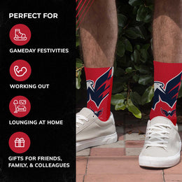 Washington Capitals Adult NHL Zoom Curve Team Crew Socks - Red
