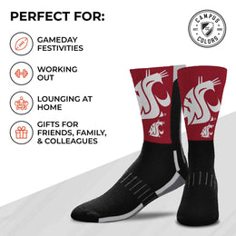 Washington State Cougars NCAA Youth University Socks - Black