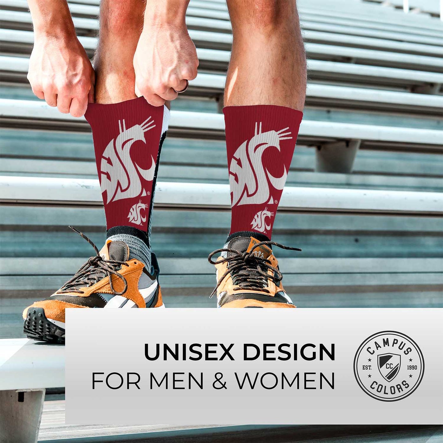 Washington State Cougars NCAA Youth University Socks - Black