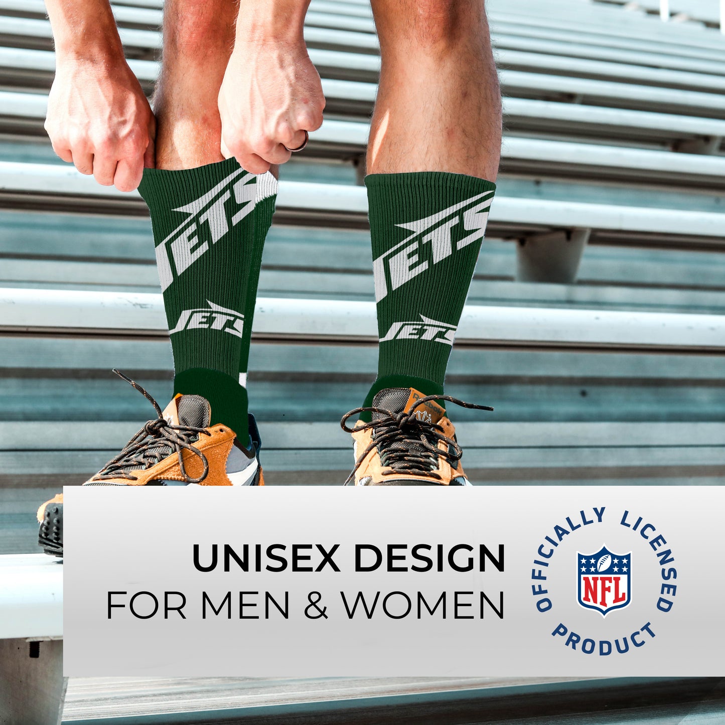 New York Jets NFL V Curve  Socks - Forest Green