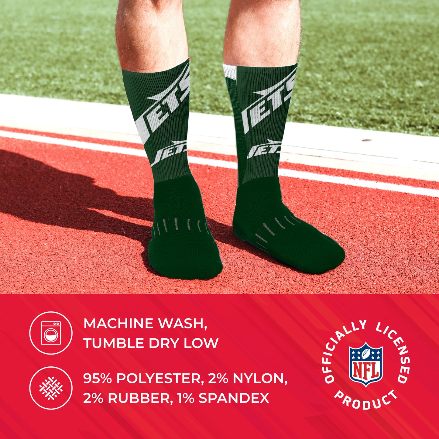 New York Jets NFL V Curve  Socks - Forest Green