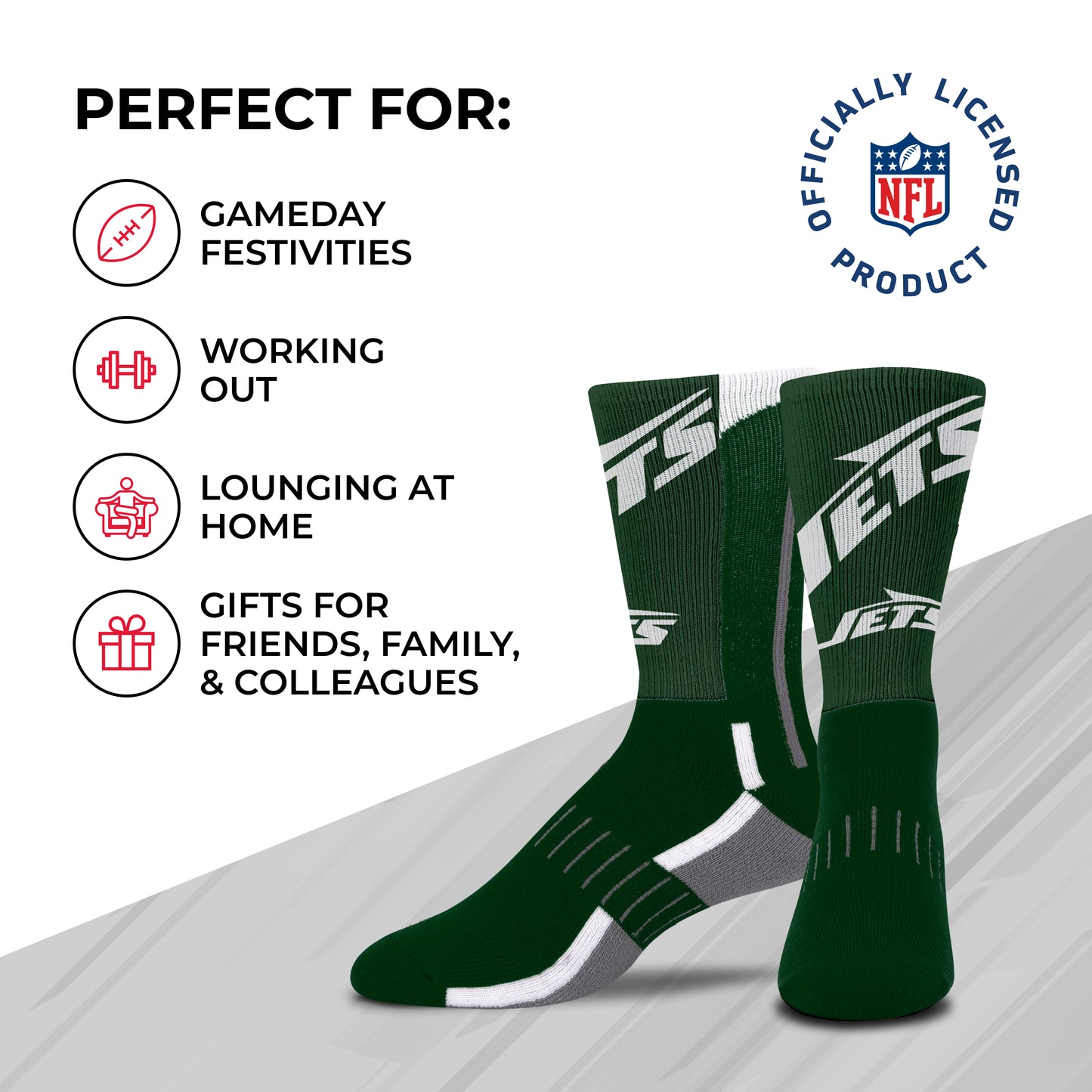 New York Jets NFL Youth V Curve Socks - Team Color