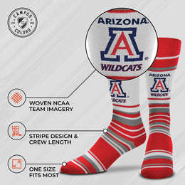 Arizona Wildcats Collegiate University Striped Dress Socks - Red