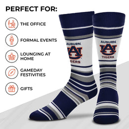 Auburn Tigers Collegiate University Striped Dress Socks - Navy
