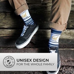 Cal Golden Bears Collegiate University Striped Dress Socks - Navy