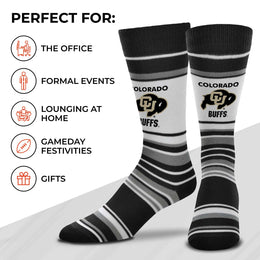Colorado Buffaloes Collegiate University Striped Dress Socks - Black