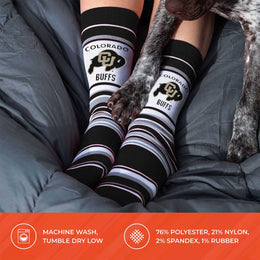 Colorado Buffaloes Collegiate University Striped Dress Socks - Black