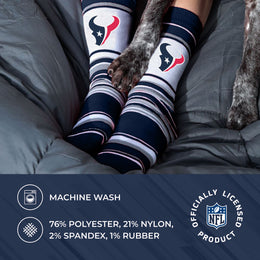 Houston Texans NFL Adult Striped Dress Socks - Navy