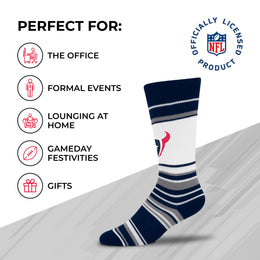 Houston Texans NFL Adult Striped Dress Socks - Navy