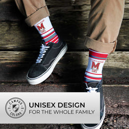 Maryland Terrapins Collegiate University Striped Dress Socks - Red