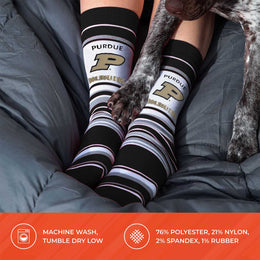 Purdue Boilermakers Collegiate University Striped Dress Socks - Black