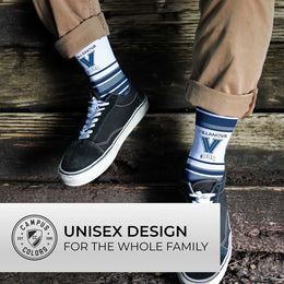 Villanova Wildcats Collegiate University Striped Dress Socks - Navy