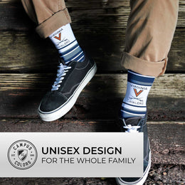 Virginia Cavaliers Collegiate University Striped Dress Socks - Navy