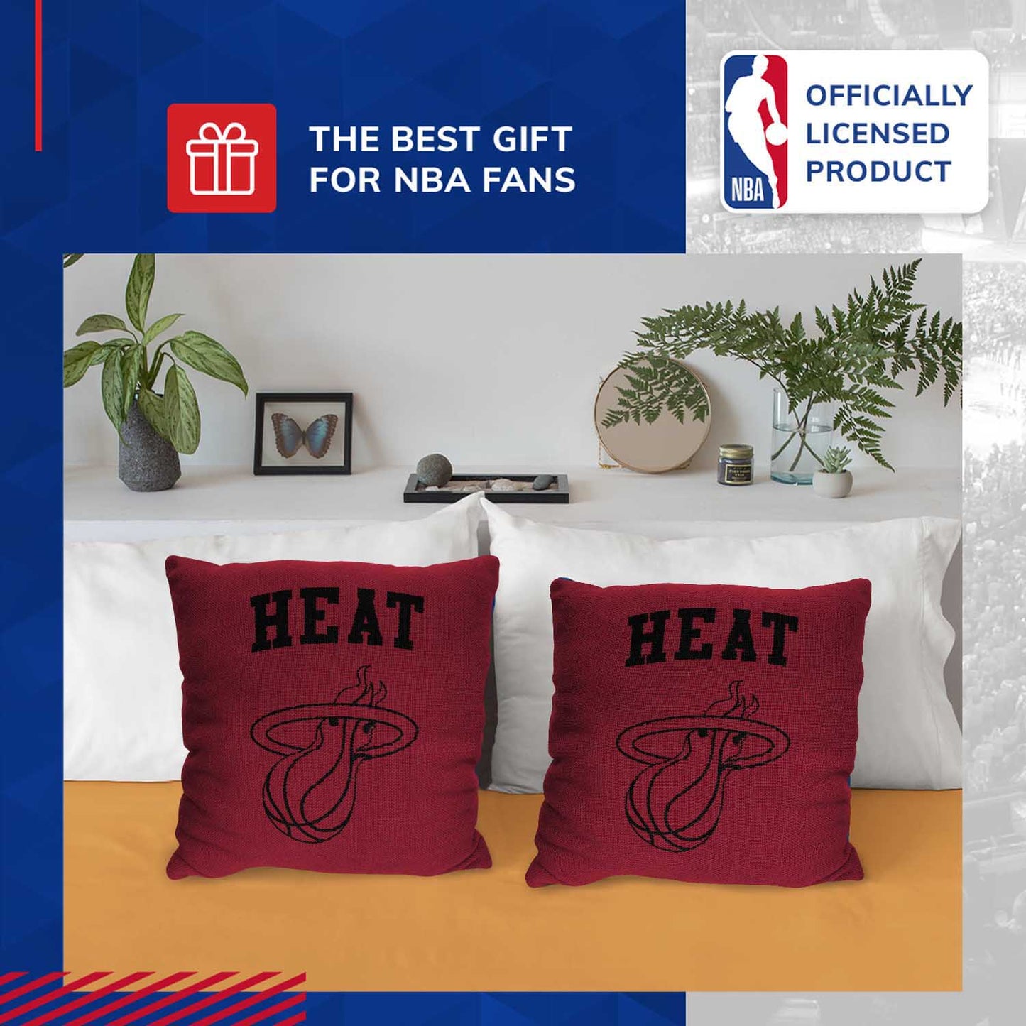 Miami Heat NBA Decorative Basketball Throw Pillow - Red