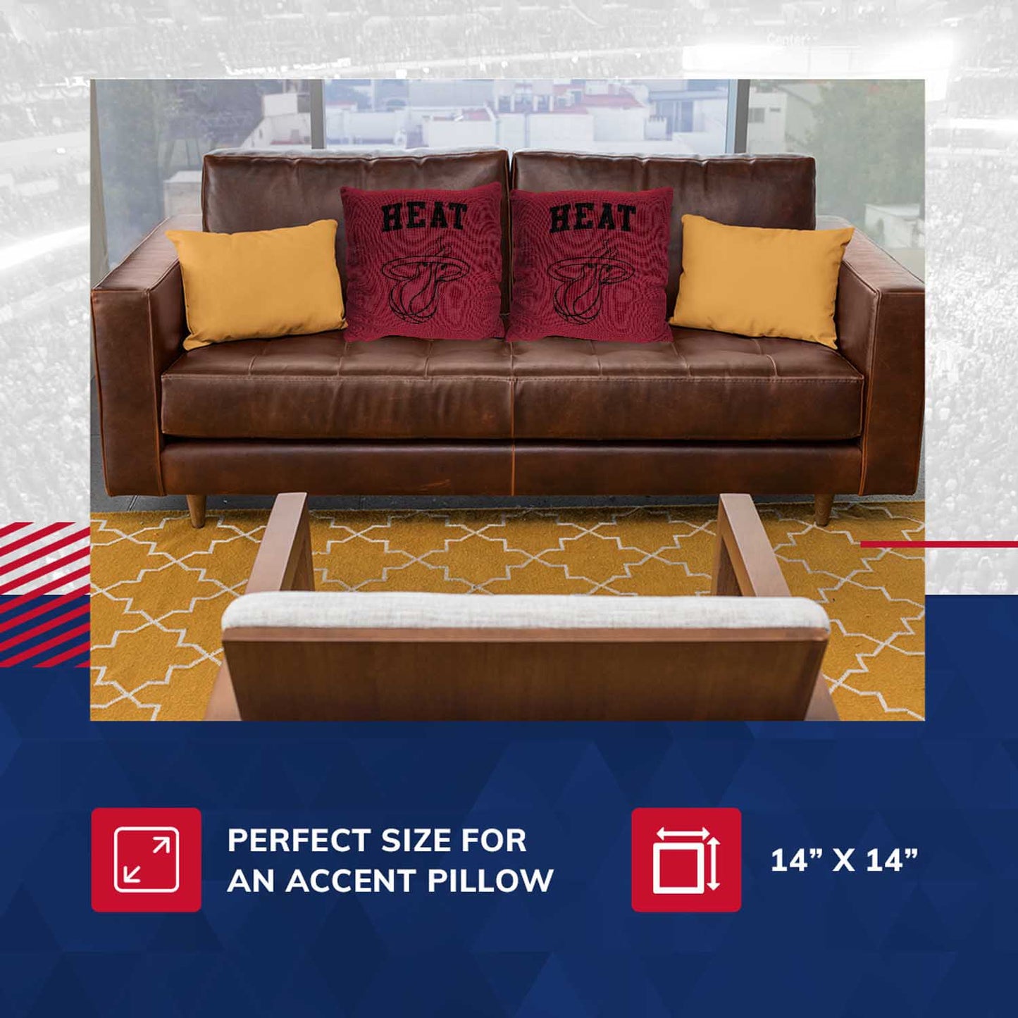 Miami Heat NBA Decorative Basketball Throw Pillow - Red